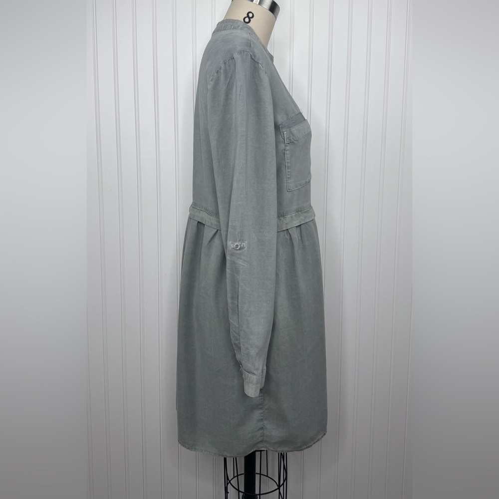 Anthropologie Cloth & Stone Relaxed Fit Shirt Dress Long Sleeves Lila Chambray M - Picture 5 of 10